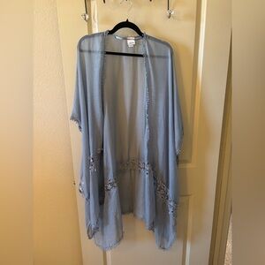 Sonoma Light Blue Sheer Kimono - Spring, Summer, Swimsuit coverup, Summer